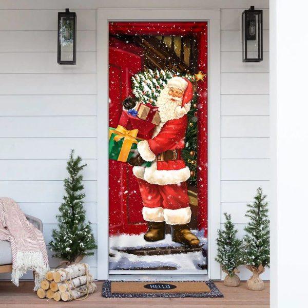 Christmas Door Cover, He Will Visit You At Home This Christmas Door Cover, Xmas Door Covers, Christmas Door Coverings