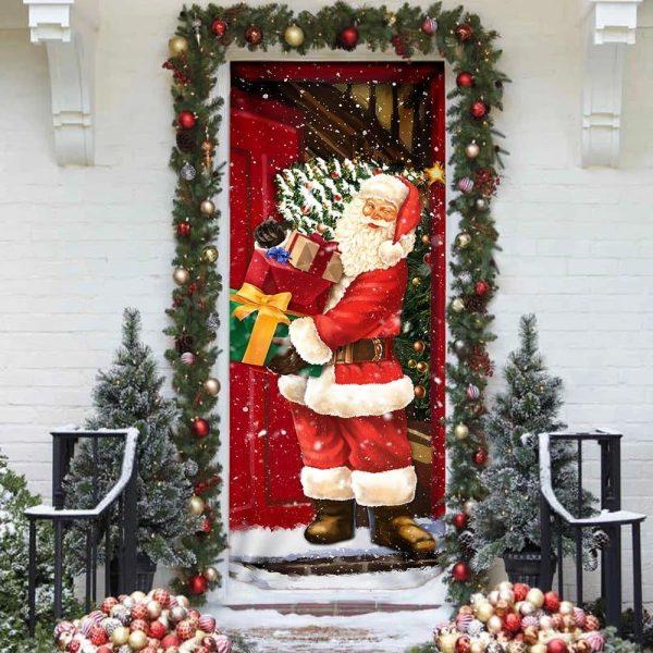 Christmas Door Cover, He Will Visit You At Home This Christmas Door Cover, Xmas Door Covers, Christmas Door Coverings