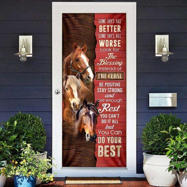 Christmas Door Cover, Horse Some Days Are Better Door Cover Christmas Day, Xmas Door Covers, Christmas Door Coverings