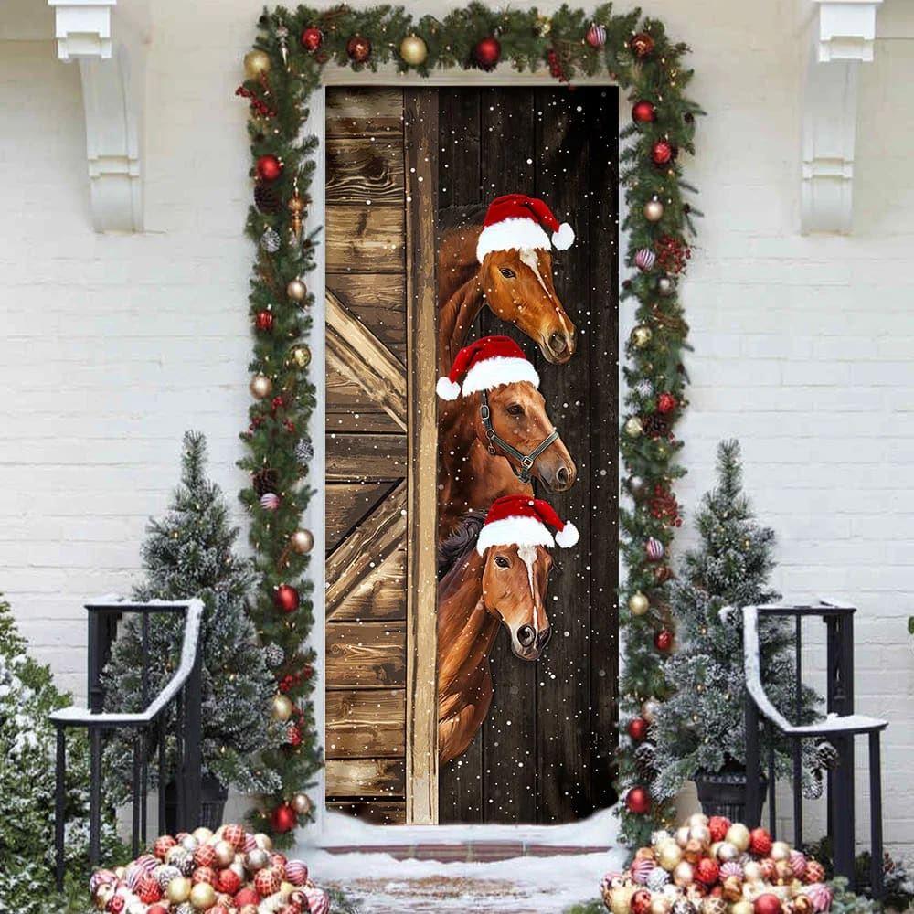Christmas Door Cover, Horses Door Cover, Xmas Door Covers, Christmas Door Coverings