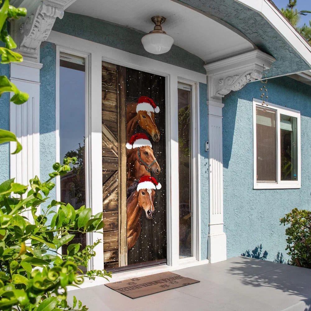 Christmas Door Cover, Horses Door Cover, Xmas Door Covers, Christmas Door Coverings