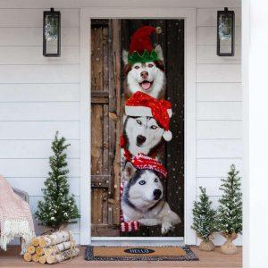 Christmas Door Cover, Husky Christmas Door Cover,…