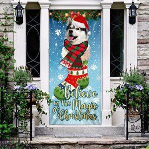 Christmas Door Cover Husky In Sock Door Cover Believe In The Magic Of Christmas Door Cover 2 uks2uj.jpg