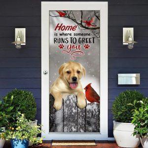 Christmas Door Cover Labrador Retriever Home Is Where Someone Runs To Greet You Door Cover 2 squch1.jpg