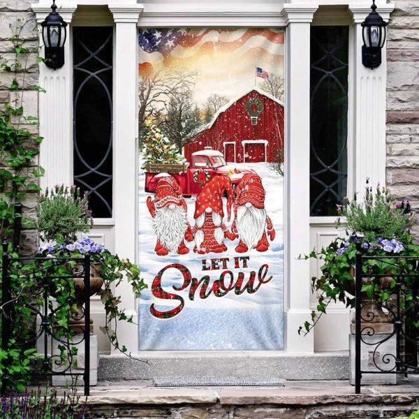 Christmas Door Cover, Let It Snow Door Cover, Gnomes Christmas Door Cover, Xmas Door Covers, Christmas Door Coverings