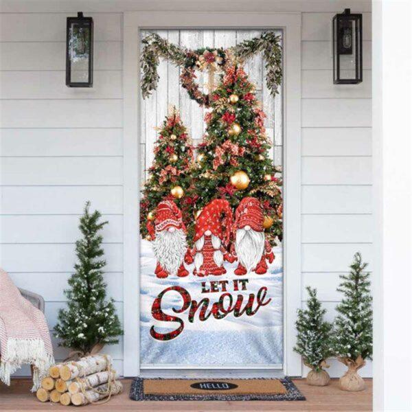 Christmas Door Cover, Let It Snow Door Cover, Gnomes Christmas Door Cover, Xmas Door Covers, Christmas Door Coverings