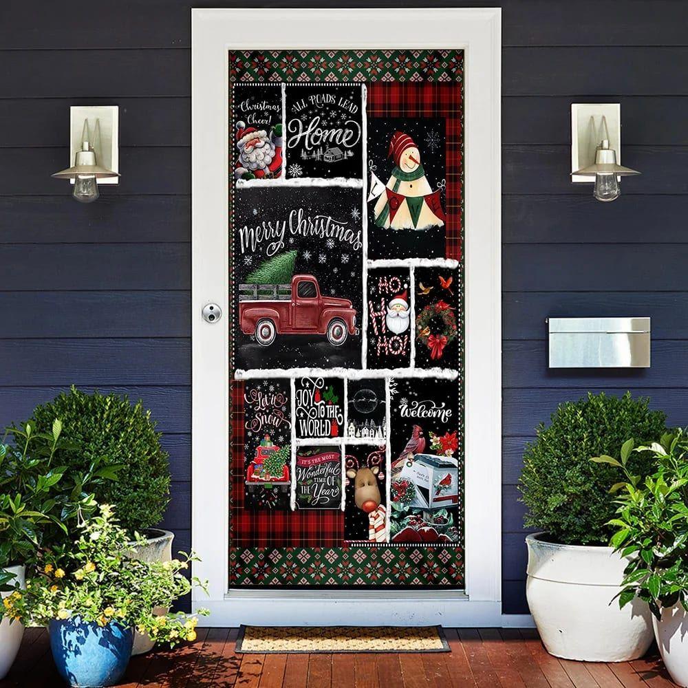Christmas Door Cover, Merry Christmas Blessing Door Cover, Xmas Door Covers, Christmas Door Coverings