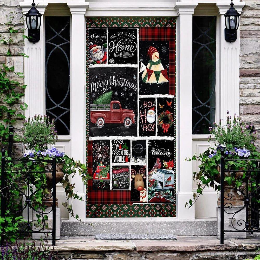 Christmas Door Cover, Merry Christmas Blessing Door Cover, Xmas Door Covers, Christmas Door Coverings