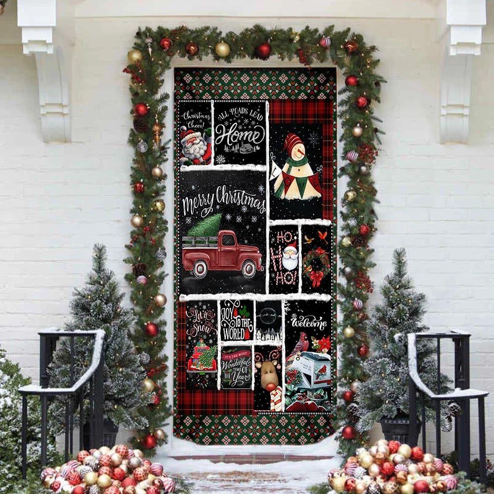 Christmas Door Cover, Merry Christmas Blessing Door Cover, Xmas Door Covers, Christmas Door Coverings