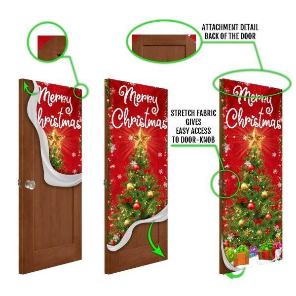 Christmas Door Cover, Merry Christmas Door Cover Christmas Tree Decor