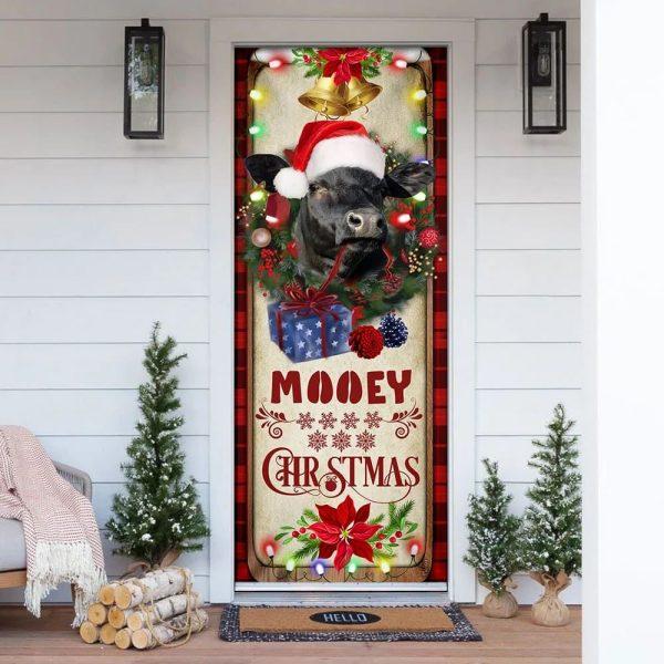 Christmas Door Cover, Mooey Christmas Cattle Farm Door Cover, Xmas Door Covers, Christmas Door Coverings