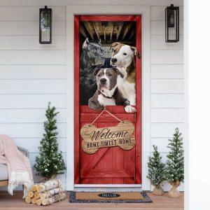 Christmas Door Cover, Pit Bull Home Sweet…