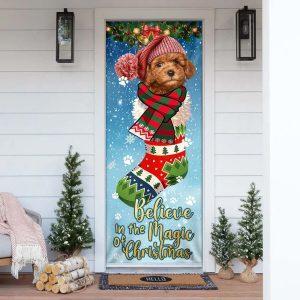 Christmas Door Cover Poodle In Sock Door Cover Believe In The Magic Of Christmas Door Cover 4 jxl9au.jpg
