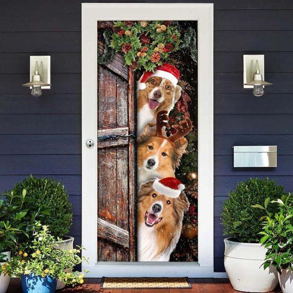 Christmas Door Cover, Rough Collie Door Cover, Housewarming Gifts