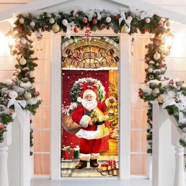 Christmas Door Cover, Santa Claus Christmas Door cover Home Decor