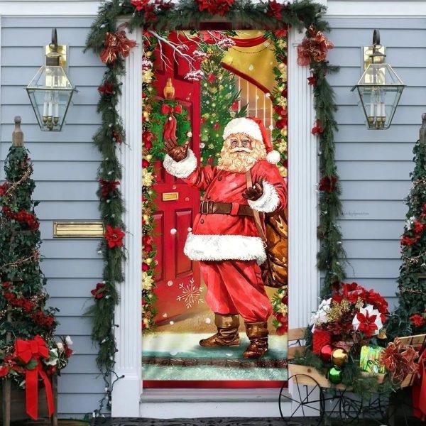 Christmas Door Cover, Santa Claus Christmas Is Coming Door Cover