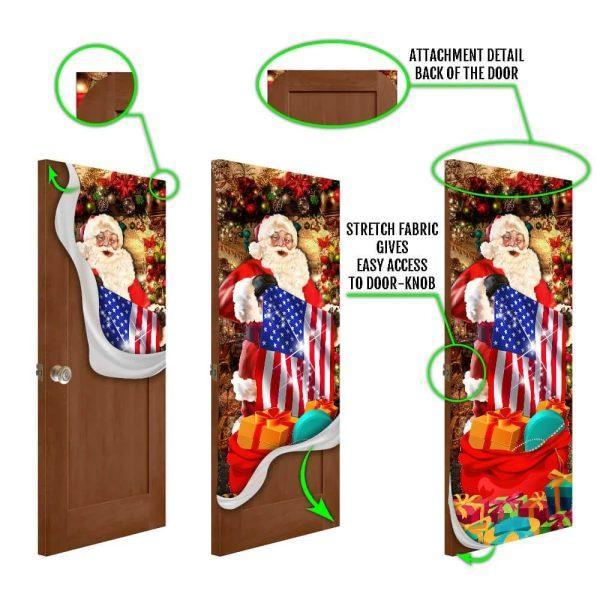 Christmas Door Cover, Santa Laughing Door Cover, American Christmas Door Cover
