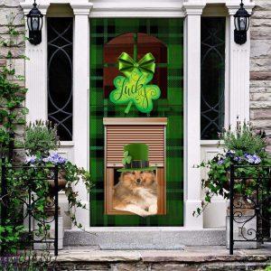 Christmas Door Cover, ShetlAnd Sheepdog Lucky green…