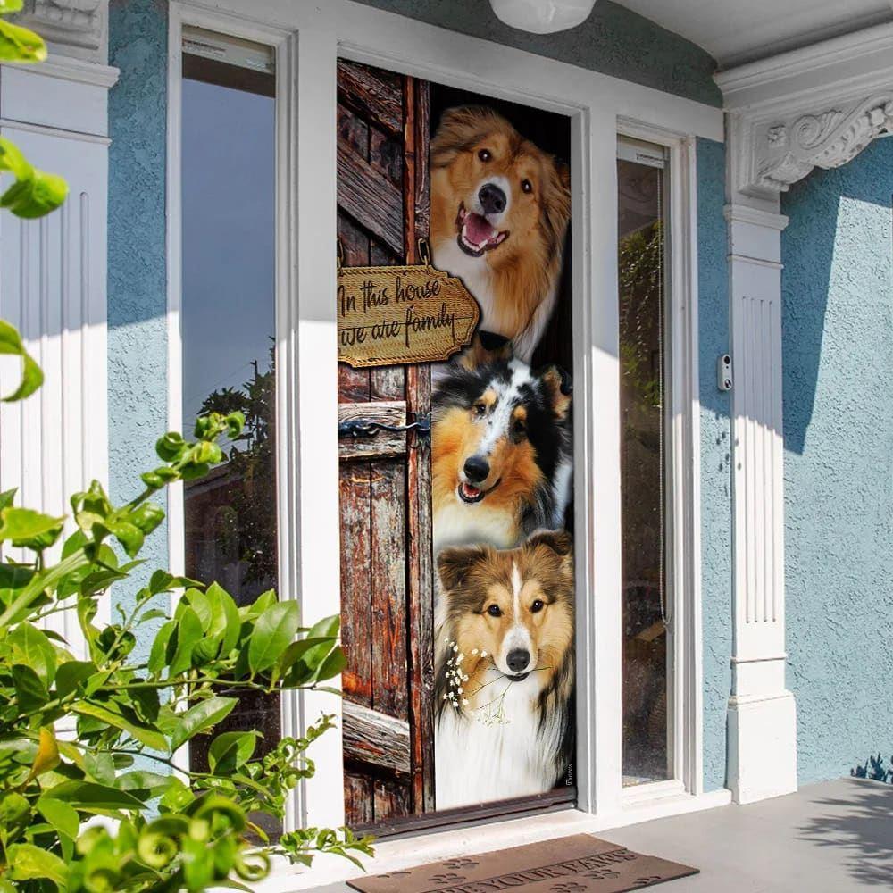 Christmas Door Cover, ShetlAnd Sheepdog, Sheltie Door Cover, Christmas Gift For Dog Lover