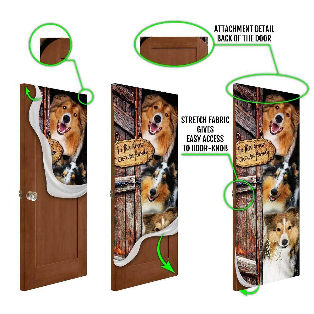 Christmas Door Cover, ShetlAnd Sheepdog, Sheltie Door Cover, Christmas Gift For Dog Lover