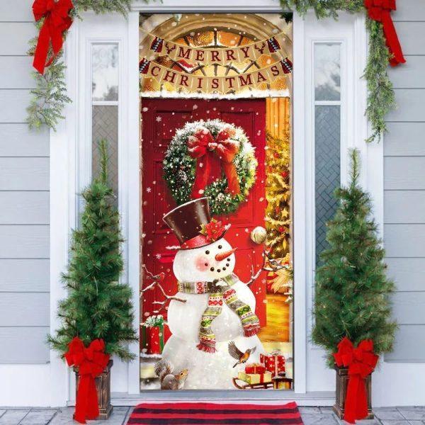 Christmas Door Cover, Snowman Christmas Door Cover, Home Decor