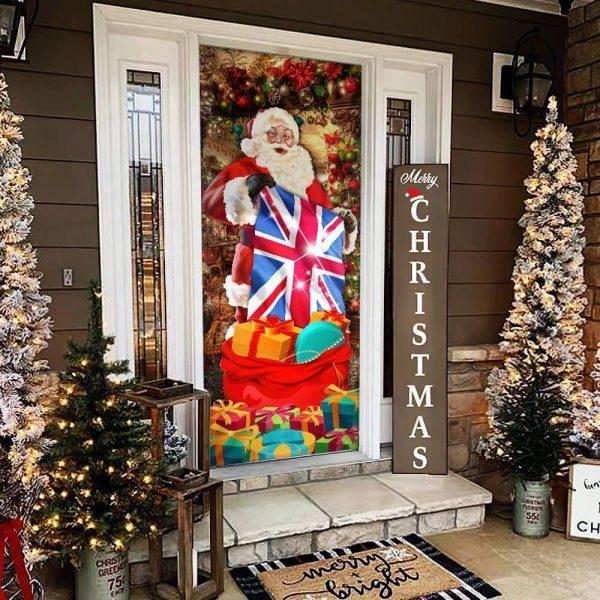 Christmas Door Cover, UK Christmas Santa Laughing Door Cover