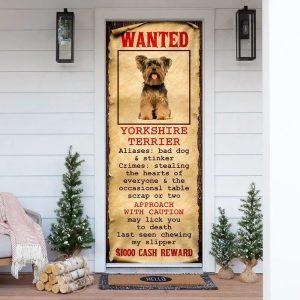 Christmas Door Cover, Wanted Yorkshire Terrier Door…