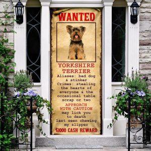 Christmas Door Cover Wanted Yorkshire Terrier Door Cover Christmas Gift For Dog Lover 2 nlygte.jpg
