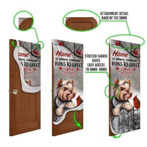 Christmas Door Cover Yorkie Home Is Where Someone Runs To Greet You Door Cover 5 fxaxqh.jpg