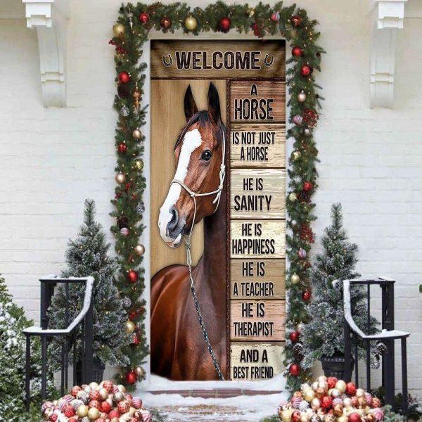 Christmas Farm Decor, A Horse Is Not Just A Horse Door Cover Christmas Home Decor