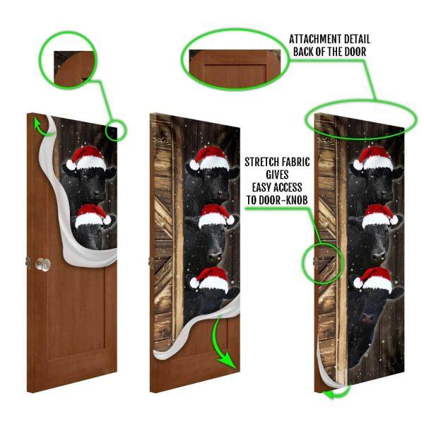 Christmas Farm Decor, Angus Cattle Door Cover, Unique Gifts Doorcover, Housewarming Gifts