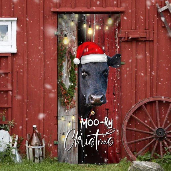 Christmas Farm Decor, Angus Moory Christmas Door Cover, Front Door Christmas Cover