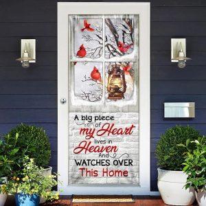 Christmas Farm Decor Cardinals A Big Piece Of My Heart Lives In Heaven Door Cover Religious Door Decorations 1 pv5d7z.jpg