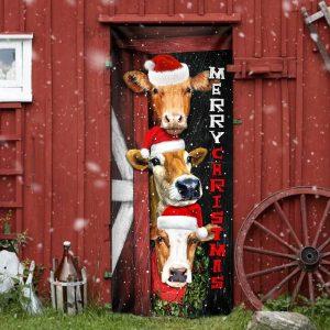 Christmas Farm Decor Cattle Cow Merry Christmas Door Cover Front Door Christmas Cover 3 wtdeiw.jpg