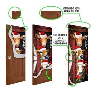 Christmas Farm Decor Cattle Cow Merry Christmas Door Cover Front Door Christmas Cover 4 fx3iqt.jpg