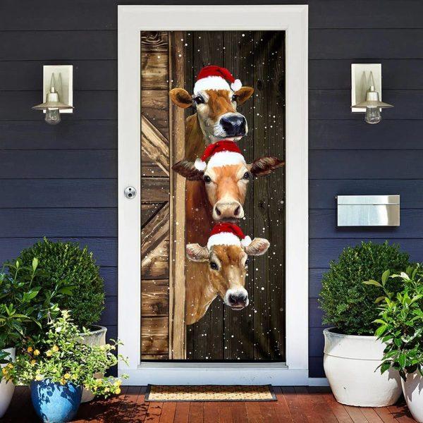 Christmas Farm Decor, Cattle Door Cover, Unique Gifts Doorcover, Housewarming Gifts