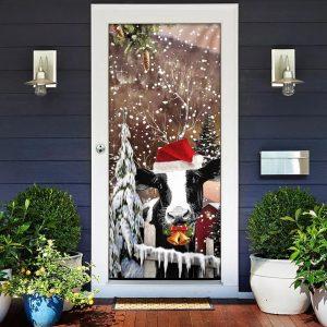 Christmas Farm Decor, Christmas Cow Door Cover,…