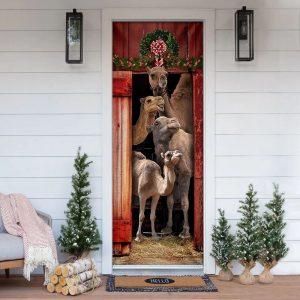 Christmas Farm Decor Christmas Door Cover Happy Family Camel 2 fdg4gd.jpg