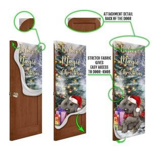 Christmas Farm Decor Elephant Door Cover Believe In The Magic Of Christmas Door Cover 4 dd9x82.jpg