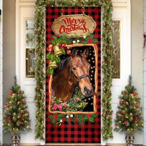Christmas Farm Decor Horse Christmas Door Cover 2 upf6vm.jpg