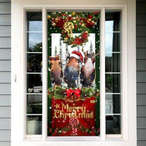 Christmas Farm Decor, Horse Door Cover Funny…