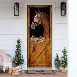 Christmas Farm Decor Horse In Stable Door Cover Unique Gifts Doorcover Christmas Gift For Friends 1 uhadcz.jpg