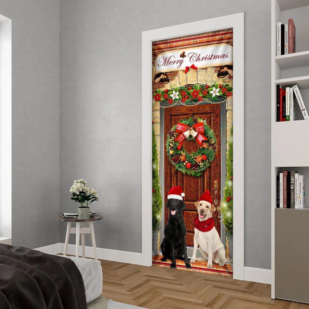 Christmas Farm Decor, Labrador Retriever Christmas Door Cover Christmas Farm Decor, Labrador Retriever Christmas Door Cover