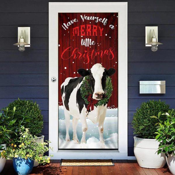 Christmas Farm Decor, Merrry Christmas Cattle Door Cover