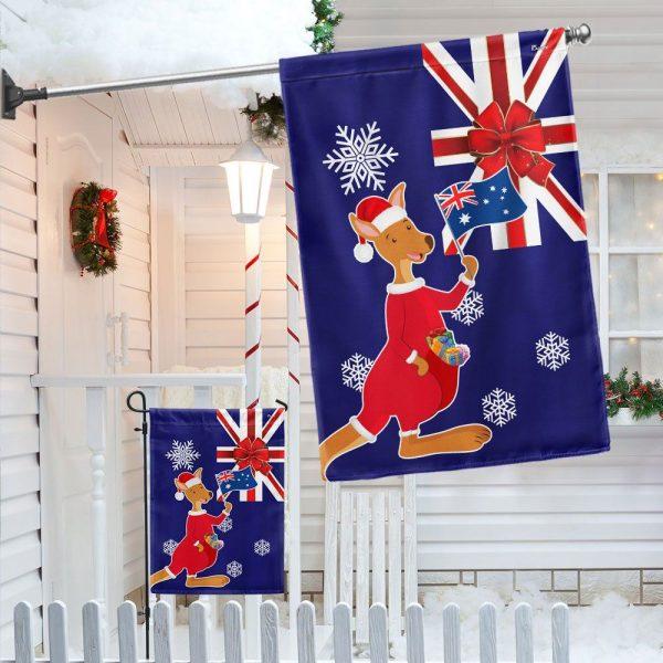 Christmas Flag, Australia Christmas Kangaroo Claus Merry Christmas Flag, Christmas Garden Flags, Christmas Outdoor Flag