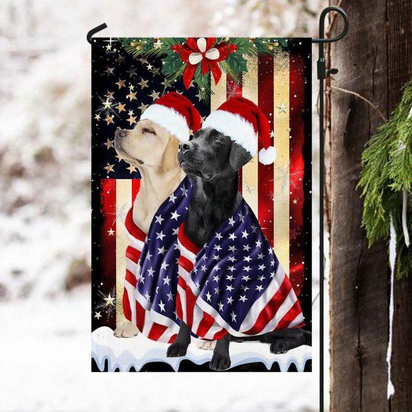 Christmas Flag, Black And Yellow Labrador Retrievers Flag Merry Christmas, Christmas Garden Flags, Christmas Outdoor Flag