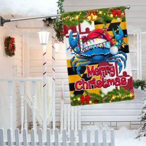 Christmas Flag, Blue Crab Merry Christmas Maryland…
