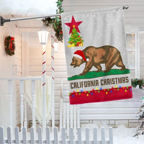Christmas Flag, California Christmas Santa Bear Merry Christmas Flag, Christmas Garden Flags, Christmas Outdoor Flag