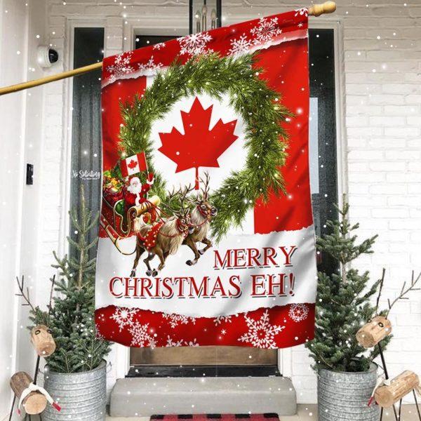 Christmas Flag, Canada Merry Christmas Eh Canadian Flag, Christmas Garden Flags, Christmas Outdoor Flag