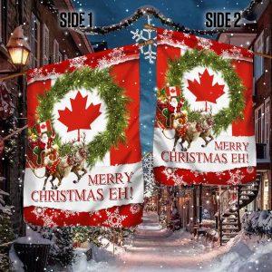 Christmas Flag Canada Merry Christmas Eh Canadian Flag Christmas Garden Flags Christmas Outdoor Flag 2 dogdo9.jpg